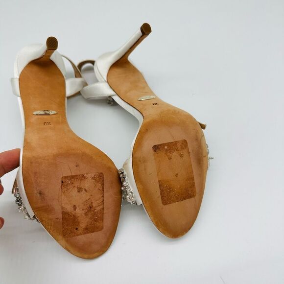 Badgley Mischka   Katy Springtime Stiletto  White and Silver Embellished Heels - Picture 5 of 8